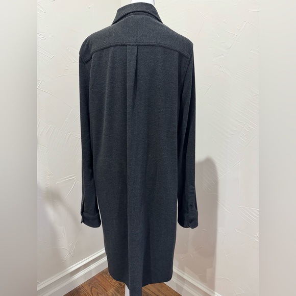 Quince Stretch Sweater Fleece Shirt Dress - Picture 3 of 6